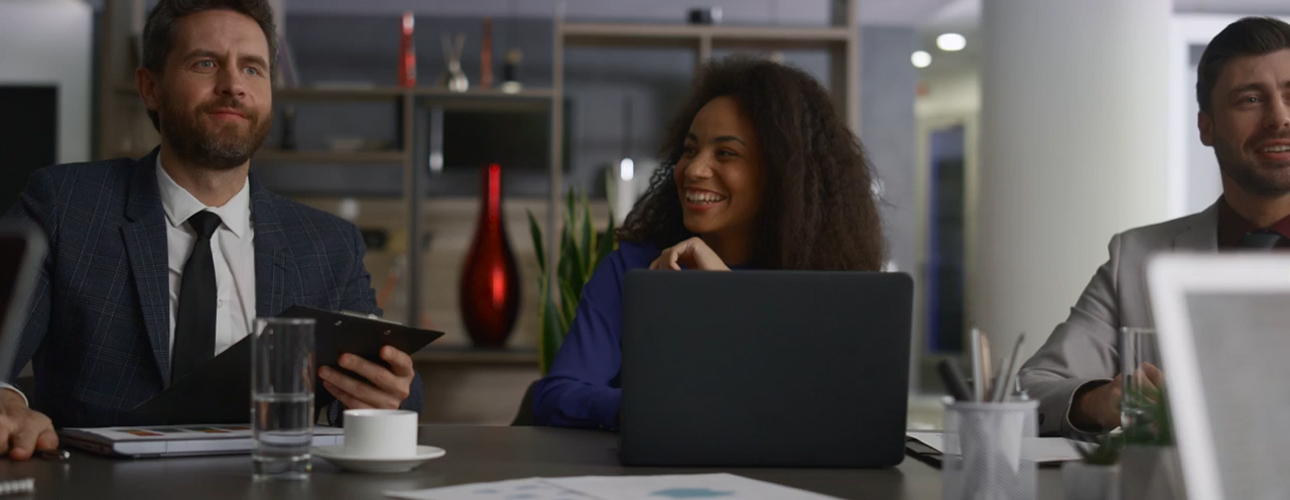 Girl presentation in meeting